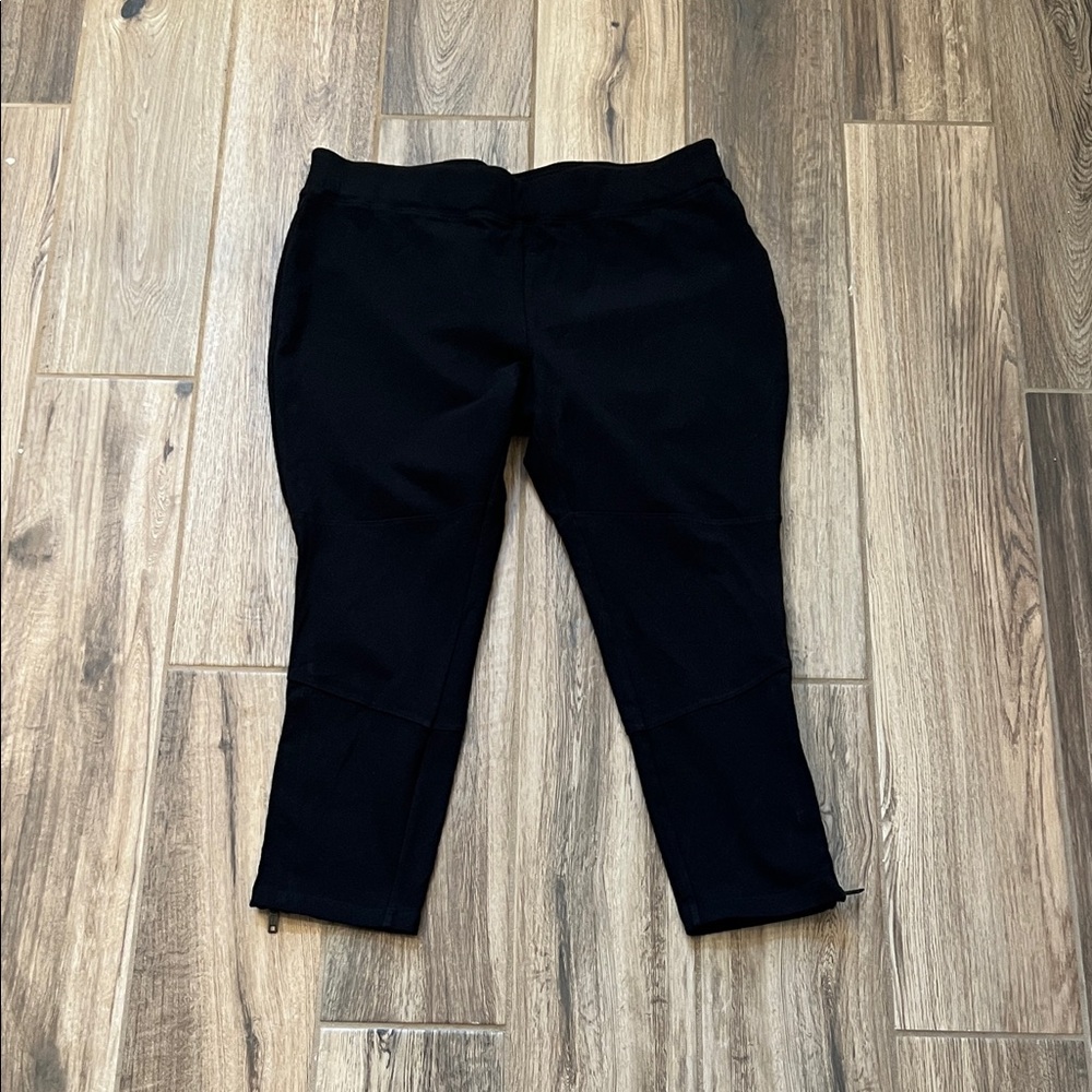 Ruff Hewn Black Cropped Pants- leg zippers
